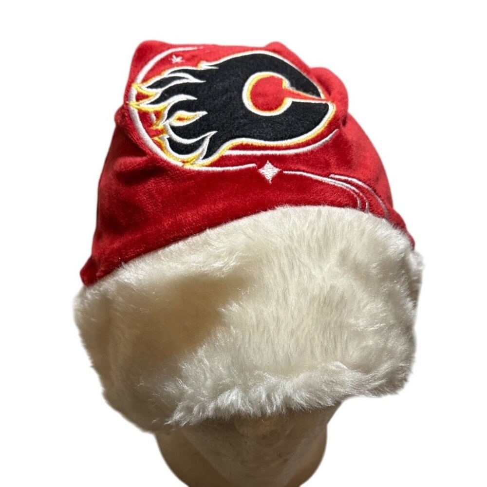 Calgary Flames Santa Hat Red & White Plush HG Brands NHL Hockey